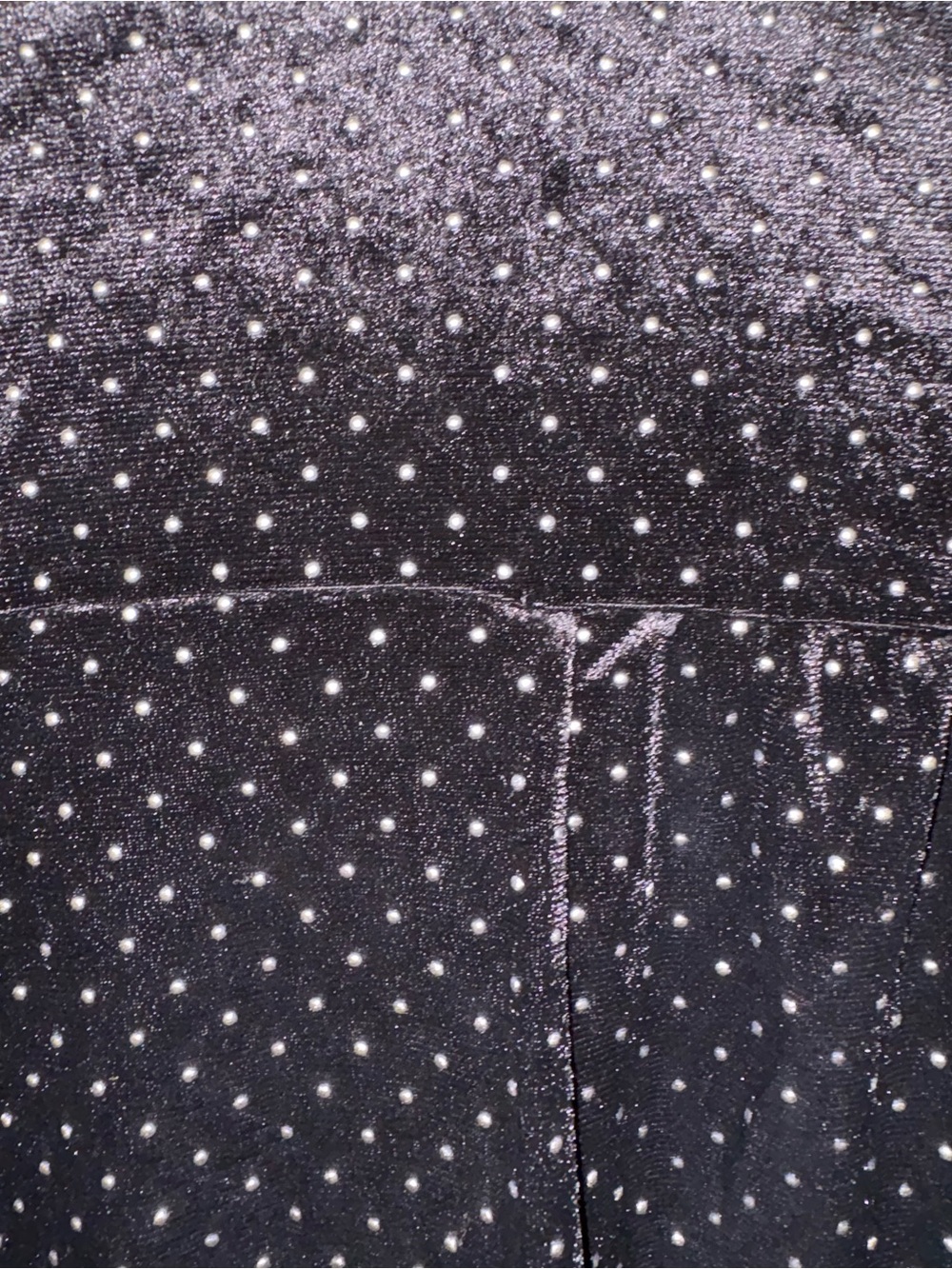 Umgee Black Velvet Polka Dot Long Sleeve Wrap-Style Dress - Picture 9 of 9